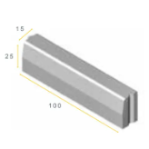 Trottoirband 13 15 x25 x100 Grijs