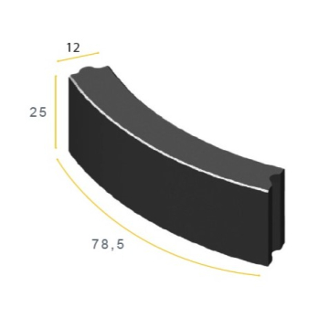 Bochtstuk 12x25 zwart