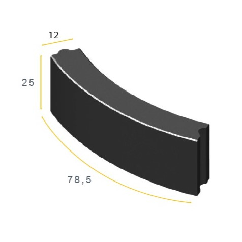 Bochtstuk 12x25 zwart